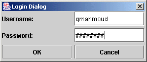 Figure 2: JPasswordField with setEchoChar('#')