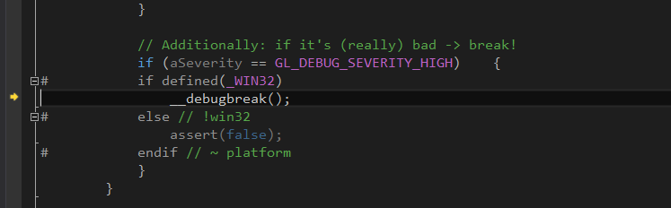 Exception breakpoint